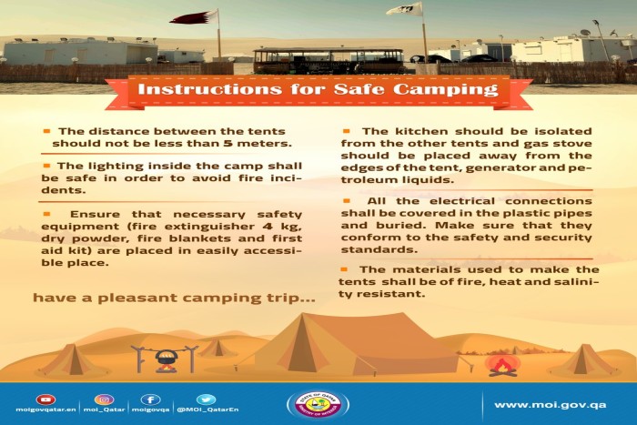 instruction for safe camping